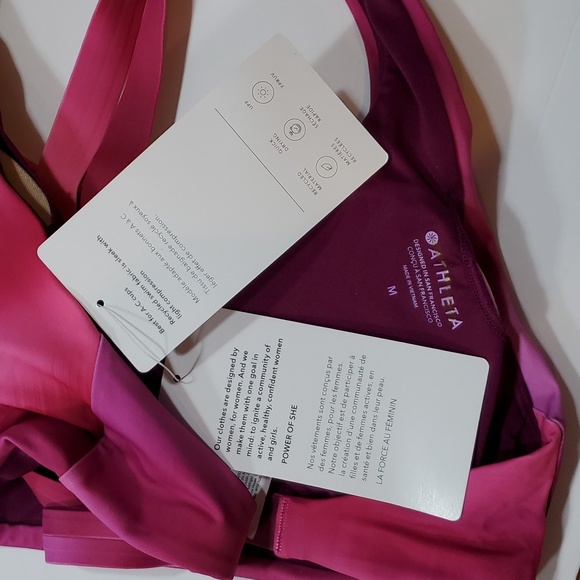 Athleta Malibu Bikini Top Surf Blur Fushsia Size Medium A-C MSRP$49 NEW SU032 - Picture 11 of 11